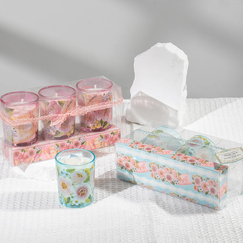 Mateřský klasický malý kulatý skleněný kelímek vonné svíčky 3PCS set-eko výrobce sójových svíček