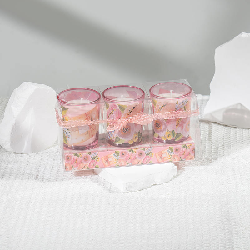 Mateřský klasický malý kulatý skleněný kelímek vonné svíčky 3PCS set-eko výrobce sójových svíček