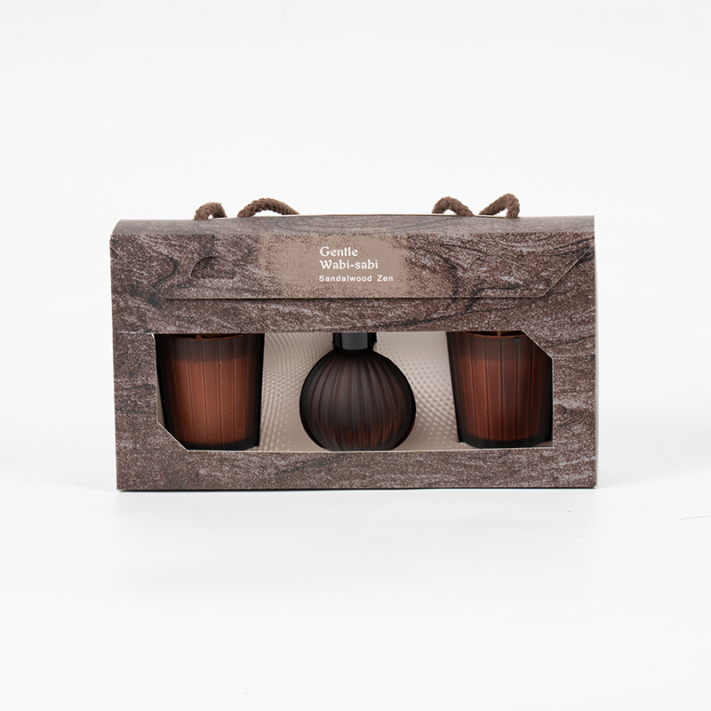 Svislé pruhované malé skleničky vonné svíčky X2 Svislý pruh malá žárovka těkavý rákosový difuzér láhev