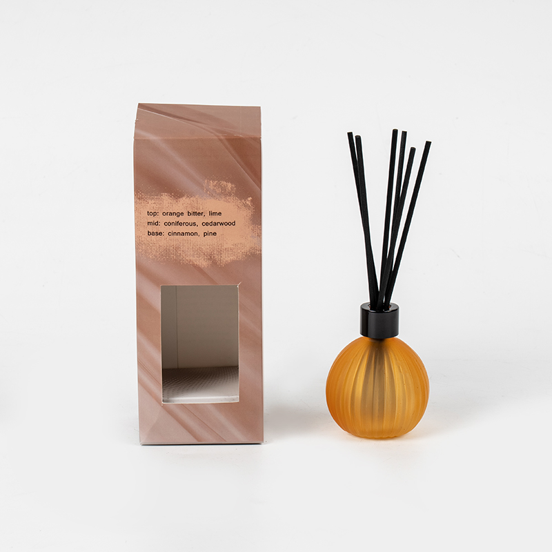 Malá skleněná žárovka se svislými pruhy odpařovací láhev rákosový difuzér-domácí vůně rákosový difuzér