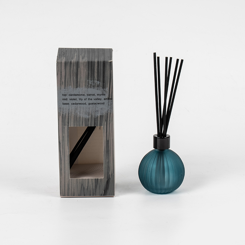 Malá skleněná žárovka se svislými pruhy odpařovací láhev rákosový difuzér-domácí vůně rákosový difuzér